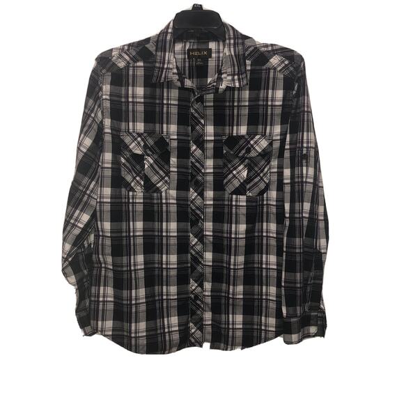 Helix Cotton Blend XL Long Sleeve Button Front Western Style Shirt - Picture 1 of 5